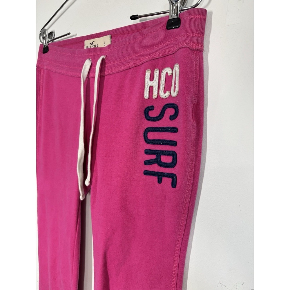 VTG Y2K Hollister Low Rise Straight Leg Sweatpants Womens S HCO Embroidered Pink - Picture 6 of 9